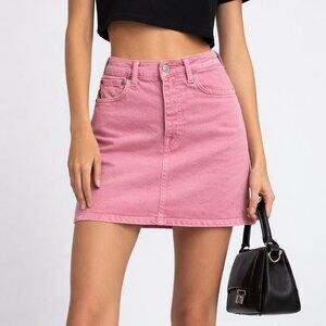 Balenciaga Women's Pink Denim Mini Skirt, 34 (US 2)